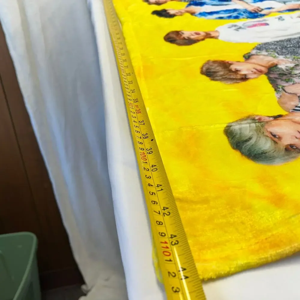 K-Pop Group BTS ARMY Plush Fleece Throw Blanket Yellow 44
